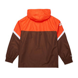 Browns 2025 Mitchell & Ness Men's NFL Tie Breaker Anorak Vintage Logo Lightweight Windbreaker