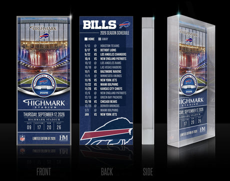 Bills Highmark Stadium Inaugural Season Ticket Acrylic Block Art