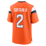 Broncos Patrick Surtain II Men's Orange Nike Game Jersey