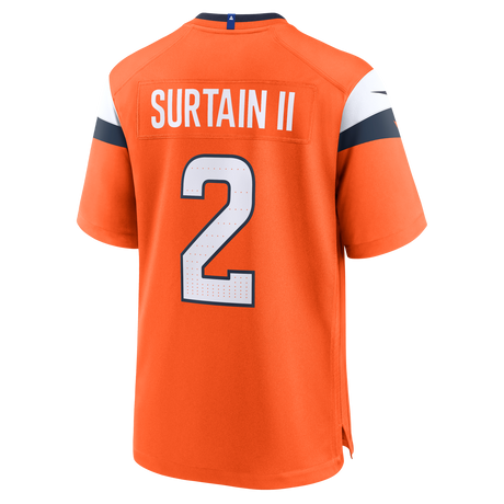 Broncos Patrick Surtain II Men's Orange Nike Game Jersey