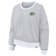 Packers 2026 Fanatics Women's Striped Oversized French Terry Crewneck