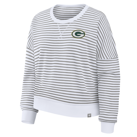 Packers 2026 Fanatics Women's Striped Oversized French Terry Crewneck