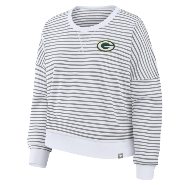Packers 2026 Fanatics Women's Striped Oversized French Terry Crewneck