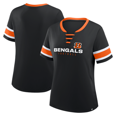 Bengals 2025 Fanatics Women's Draw Play Athena Lace Up T-Shirt