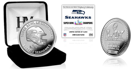 Seahawks Super Bowl LX (60) Champs Silver Plated Coin
