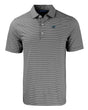 Panthers Cutter and Buck Men's Black Forge Eco Double Stripe Recycled Polo