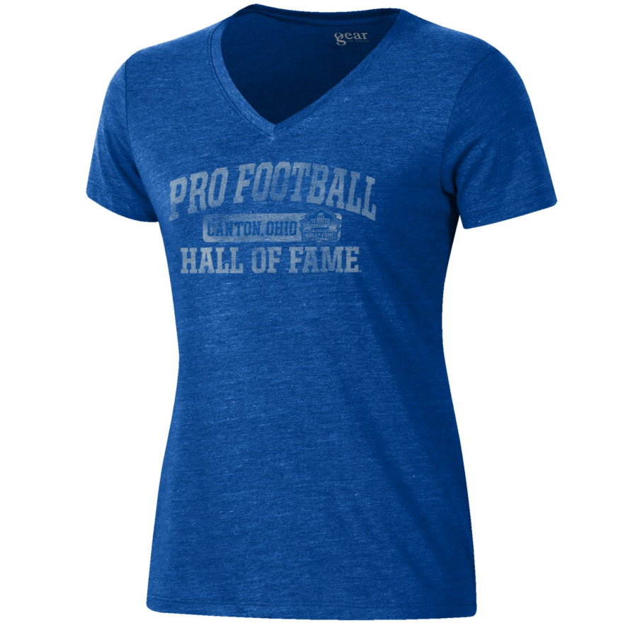 Hall of Fame Women's Arch Tri-Blend V-Neck T-Shirt - Royal