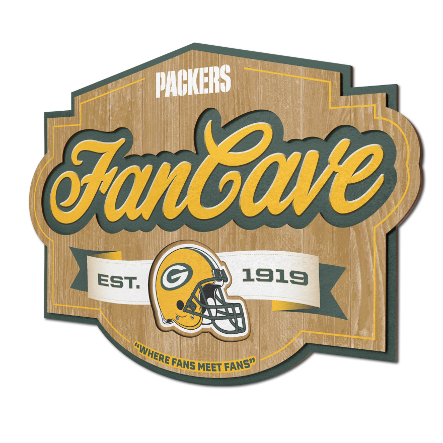 Packer Fan Signs Packers 3D Fan Cave Wall Sign – Pro Football Hall of Fame