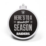 Raiders 3-D Logo Ornament