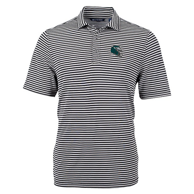 Eagles Virtue Eco Pique Stripe Recycled Throwback Logo Polo