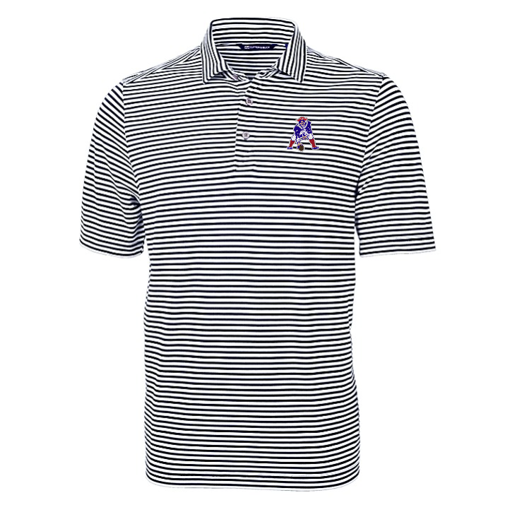 Patriots Virtue Eco Pique Stripe Recycled Throwback Logo Polo