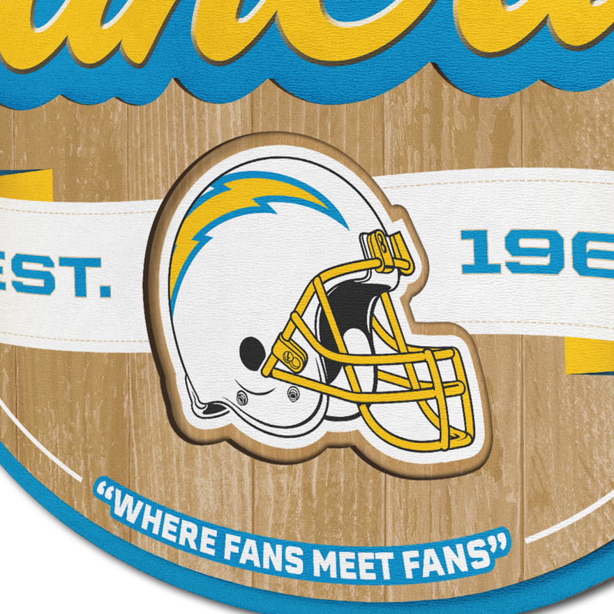fans in football helmets Chargers 3D Fan Cave Wall Sign – Pro Football Hall of Fame