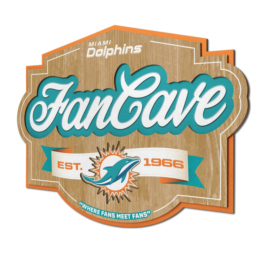 Dolphins 3D Fan Cave Wall Sign