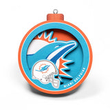 Dolphins 3-D Logo Ornament