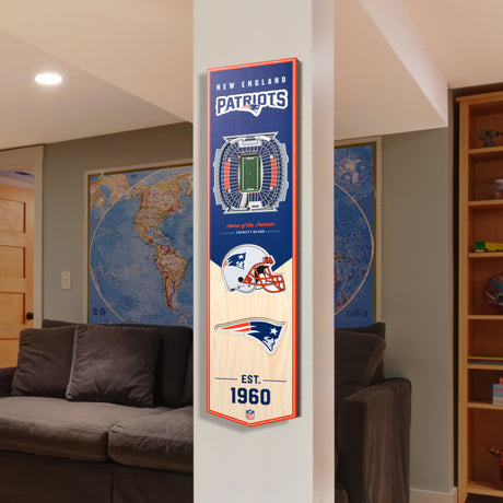 Patriots 8" x 32" 3D Stadiumview Banner