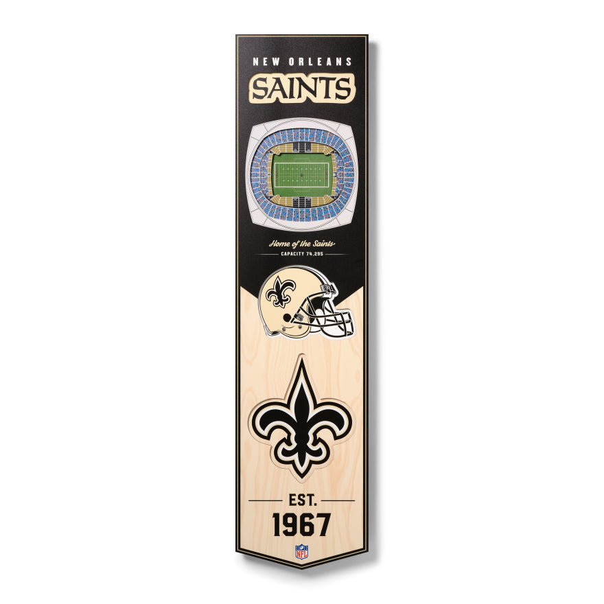 Saints 8" x 32" 3D Stadiumview Banner