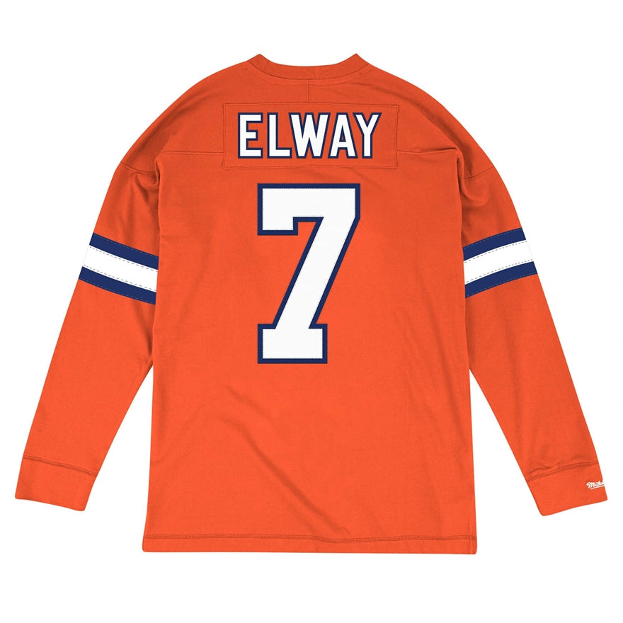 Broncos John Elway Mitchell & Ness Name & Number Long Sleeve T-Shirt