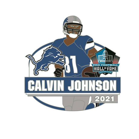 Calvin Johnson Class of 2021 Detroit Lions Action Player Pin