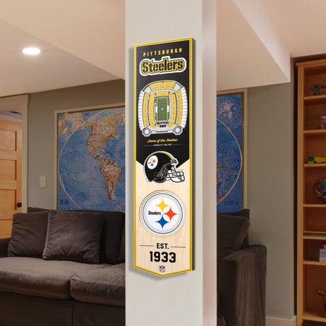 Steelers 8" x 32" 3D Stadiumview Banner